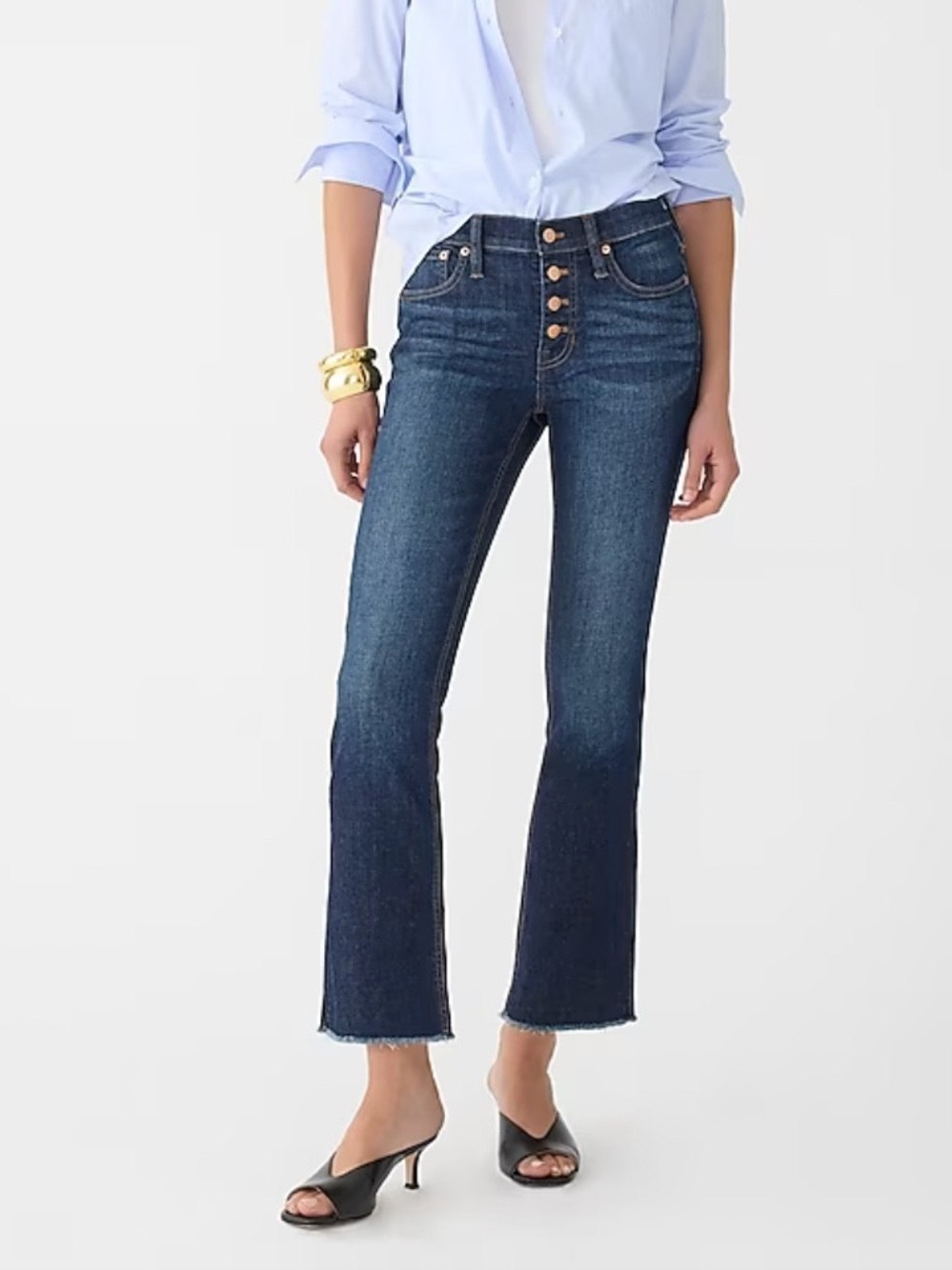 J.Crew 9” Demi Boot Crop jeans Size 27 Petite ankle frayed hem